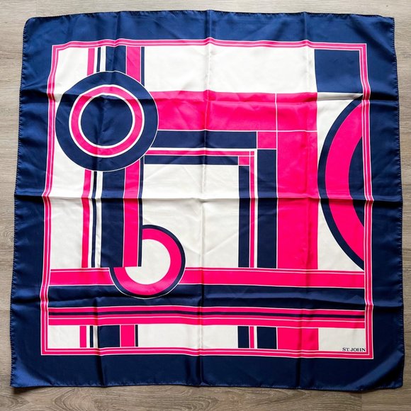 St. John Accessories - St. John Silk Abstract Geometric Print Scarf